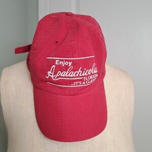 Enjoy Appalachicola Florida Red Baseball Cap Hat
